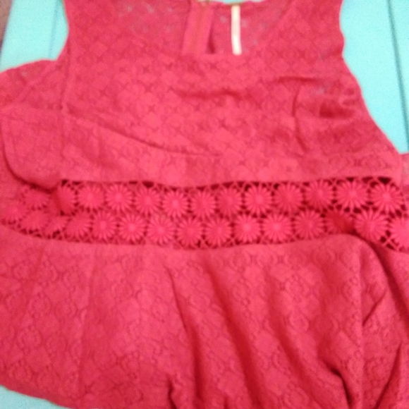 FREE PEOPLE Maroon Red Lace Embroidered Dress - Picture 11 of 11